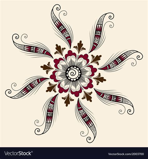 abstract floral elements  indian mehndi style vector image