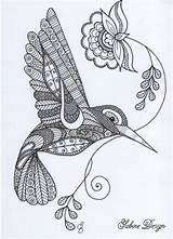 Zentangle Hummingbird Coloring Pages Bird Para Mandala Colorear Adult Dibujos Happy Dawanda Drawings Sabine Van Op Patterns Nl Drawing Choose sketch template