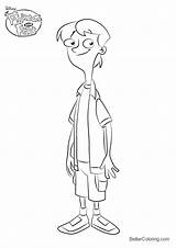 Ferb Phineas Coloring Jeremy Johnson Draw Pages Drawing Step Printable Adults Kids sketch template