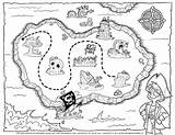 Map Coloring Pages Treasure Print Kids Color sketch template