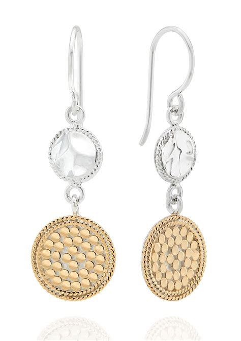 Anna Beck Signature Hammered And Dotted Double Drop Earrings