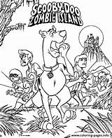 Scooby Doo Coloring Island Zombie Pages Printable Color Print sketch template