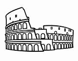 Coloring Colosseum Roman Rome Pages Color Simple Ancient Drawings Coliseum Antique Choose Board sketch template