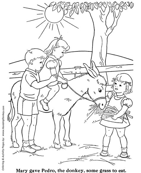 farm animal coloring pages printable donkey  children coloring