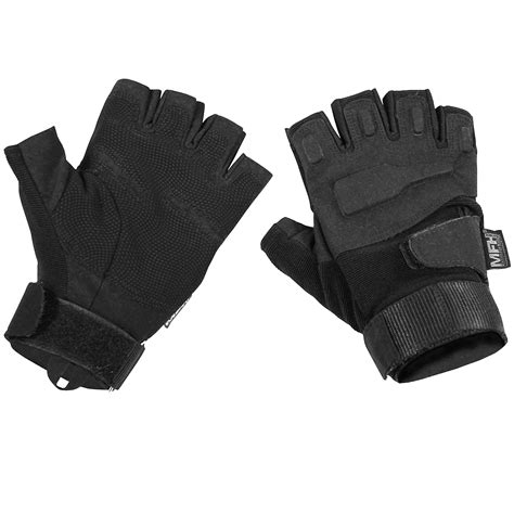 mfh protect tactical fingerless gloves black black military st