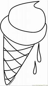Ice Cream Coloring Cone Pages Clip sketch template