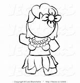 Hawaiian Coloring Girl Hula Vector Clipart Little Outlined Clip Pages Leo Blanchette Girls Print Get Clipground sketch template