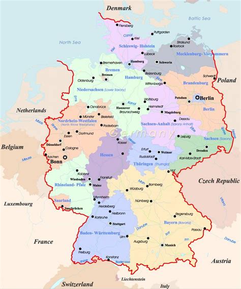 maps  germany map  germany western europe europe