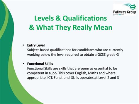 qualifications levels     progress  career