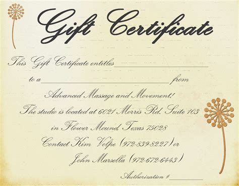 massage gift certificate template playbestonlinegames