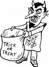 Trick Treating Halloween Coloring Pages sketch template
