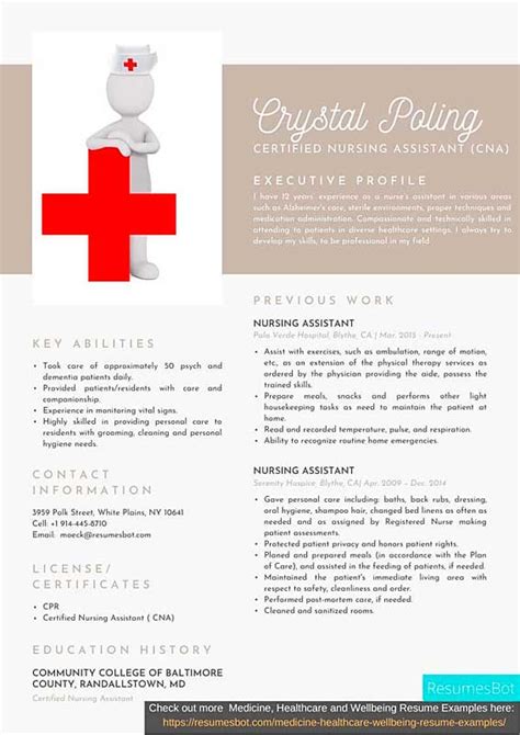 certified nursing assistant cna resume samples  tips rb