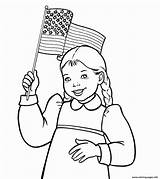 Flag Coloring American Waving Pages Girl Printable Drawing India Cuba Getdrawings Book Color sketch template