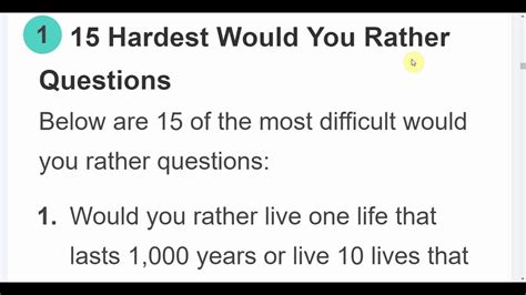 answering the hardest would you rather questions youtube