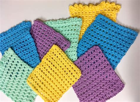 simple cute  quick crochet washcloth pattern  patternprincessetsy