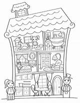 Dollhouse Coloring Pages Doll House Printable Kids Colouring Drawing Paper Print Book Museprintables Pdf Adults Choose Board Popular sketch template