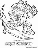 Coloring Grim Creeper Skylanders Pages Undead Swap Lightcore Force Printable Print sketch template