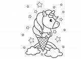 Unicorno Colorare Arcobaleno Disegni Bambini Gelato Idee sketch template