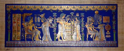 Papyrus Painting Marriage Ceremony Of King Tut With A