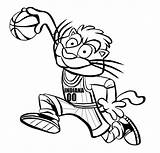 Pages Coloring Pacers Indiana Nba Mascot Coloring4free Template Printable sketch template