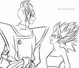 Zamasu Goku Caulifla sketch template