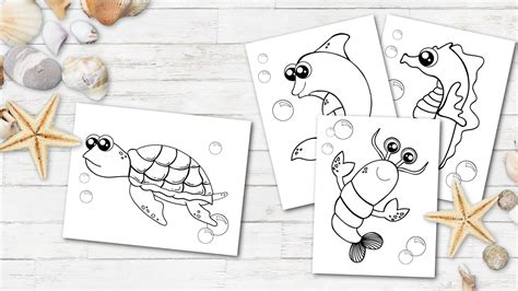 printable  page ocean animal coloring book simple mom project