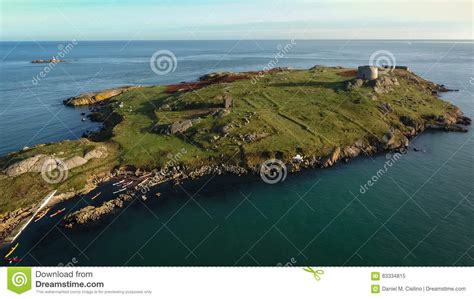 aerial view ruins dalkey island dublin ireland stock image image  harbour dalkey
