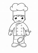 Colorir Cozinha Cozinheira Chefe Cozinheiro sketch template