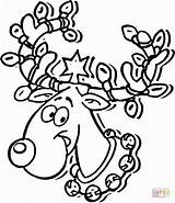 Reindeer Christmas Coloring Pages Face Ready Raindeer Rudolph Printable July Head Supercoloring Sheets Color Light Cliparts Super Clipart Colouring Lights sketch template