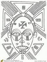 Africain Masque Masques Maternelle Afrique Africains Coloriages Africaine Indienne Hugolescargot Pointues Dents Croque Ethnique Adulte Template Depuis sketch template