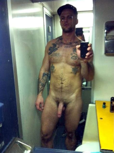 tattooed guy showing a nice soft dick nude men selfies