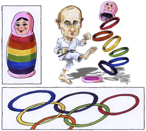 puntin and the gaylympics by jean gouders cartoons politics cartoon toonpool