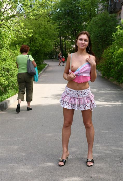 redhead beauty in short white skirt at public streets russian sexy girls