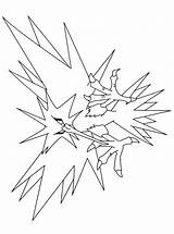 Pokemon Zapdos Coloring Pages Legendary Birds Printable Color Simple Now Easy Getdrawings Getcolorings Comments sketch template