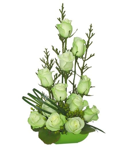 Jade Green Roses Arrangement In Richland Wa Arlenes Flowers And Ts
