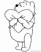 Pooh Coloring Winnie Heart Pages Hugging Disneyclips Misc Pillow Big Funstuff sketch template