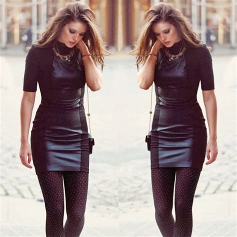 chic leather dress