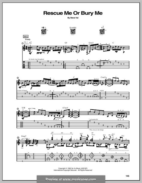 rescue me or bury me by s vai sheet music on musicaneo
