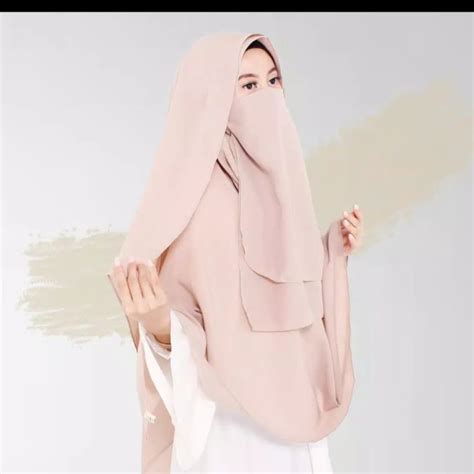 jual hijab kerudung jilbab instan syari jumbo gratis cadar  layer