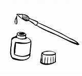 Brush Ink Coloring Pages Colouring Paint Coloringcrew Colorear sketch template