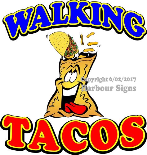 walking tacos decal choose  size taco food truck sign concession