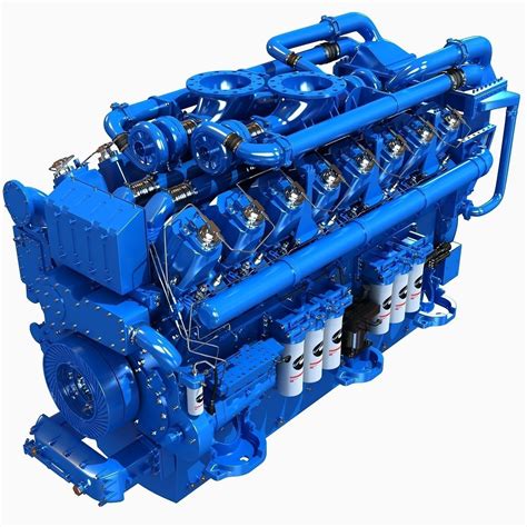 model blue  diesel engine cgtrader