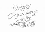 Anniversary Happy Coloring Printable Pages Cards Drawing Wedding Parents Template Sketch sketch template