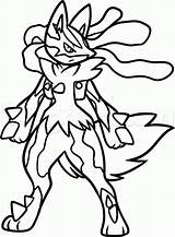 Coloring Lucario Pokemon Pages Adults Kids sketch template