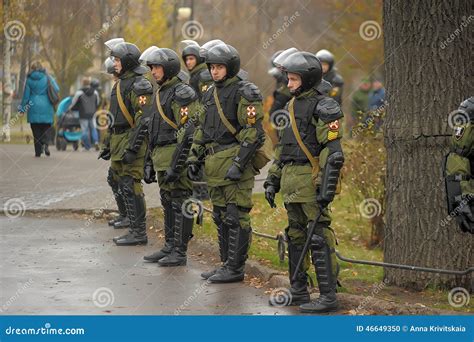 omon officers stand  cordon editorial image image  cordon anarchists