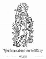 Coloring Catholic Mary Pages Heart Adult Drawing Sheets Immaculate Book Kids Hand Drawn Blessed Monstrance Virgin Catholicviral Printable Mother Sacred sketch template