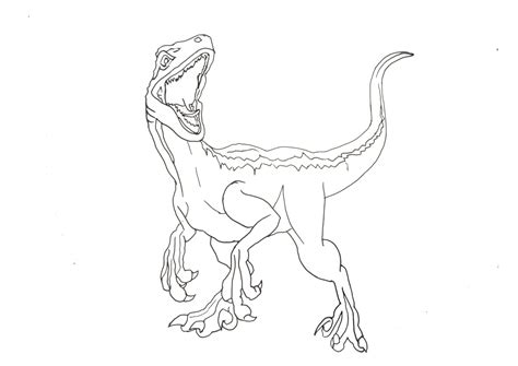 velociraptor sketch coloring page
