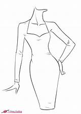 Dress Drawing Template Clothes Sketch Bodycon Simple Designs Fashion Draw Easy Model Party Drawings Without Getdrawings Paintingvalley Figure Wear sketch template