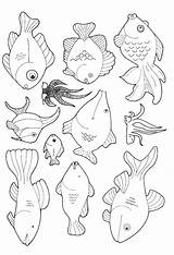Coloring Fish Pages Animal Printable Kids Fishes Animals Template Pattern Patterns Colouring Templates Previous Cut Applique Aquatic Cool Trace sketch template