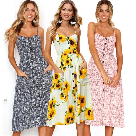 Plus Size Summer Casual Floral Print Beach Maxi Dress 2018 Sexy